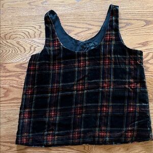 J. Crew Black and Red Checkered Tank Top